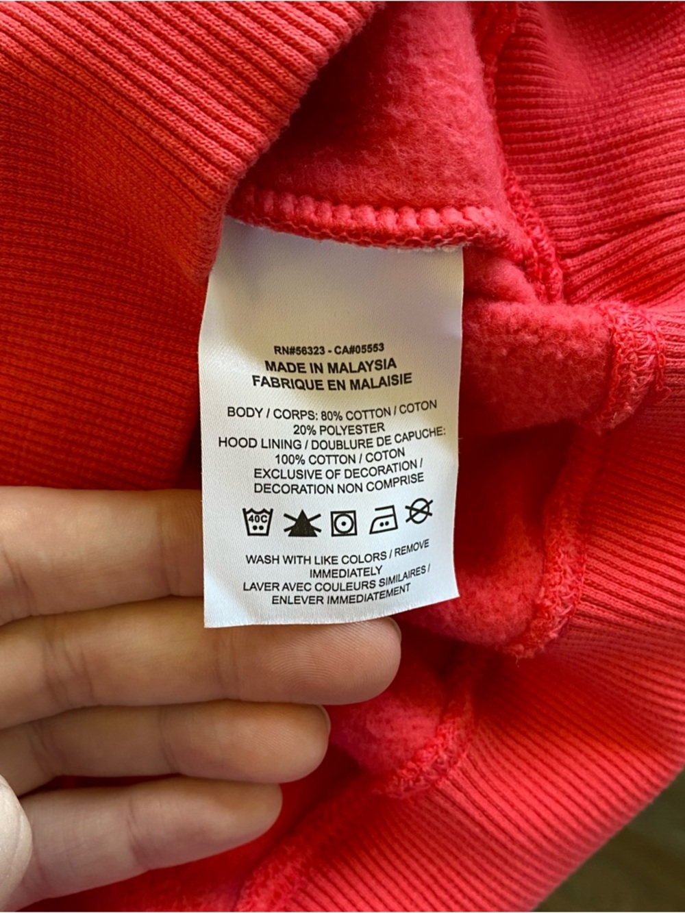 Nike Bright Coral Hoodie with Small White Swoosh - Picture 6 of 7